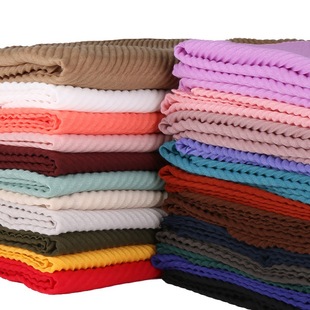 New Monochrome Cotton Women's Breathable Solid Color Scarf Fashion Twill Cotton Linen Wrinkle Hood YW112