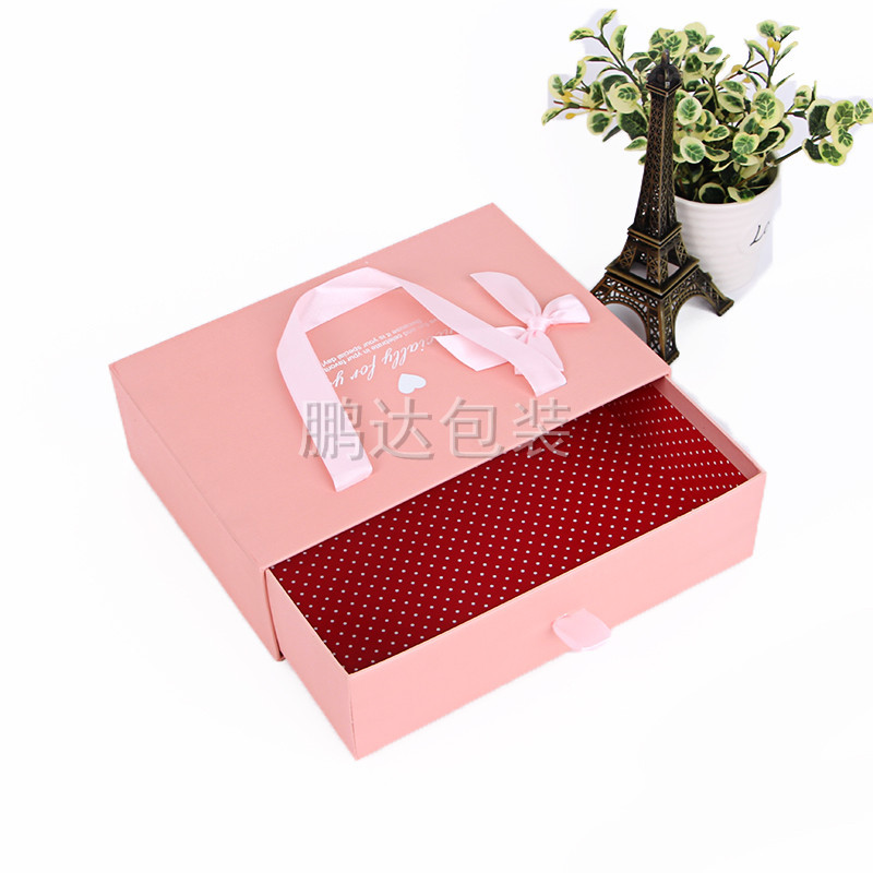 En stock cajón caja de regalo Rosa embalaje bolso caja de caramelo regalo cartón personalizable lote de cartón