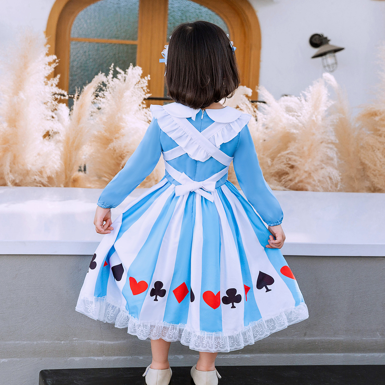 2020 Comercio exterior niñas Lolita niños de manga larga de dos piezas Alice princesa vestido de criada falda para niños