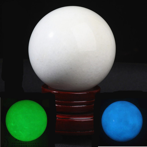 Wholesale Night Light Stone Ball Ornament, Aurora Stone Ice Quartz Fluorescent Stone, Illuminating Ball Home Feng Shui Ornament with Base