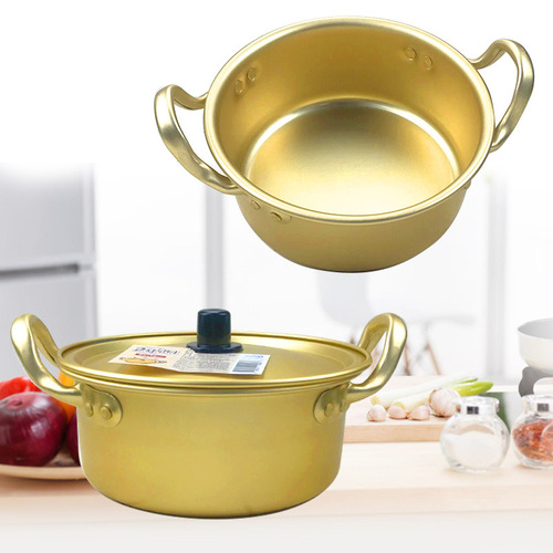 Korean induction cooker alumina ramen instant noodle pot Korean yellow aluminum pot instant noodle pot soup pot commercial manufacturer wholesale