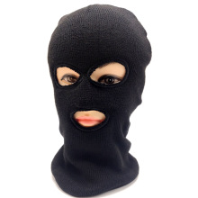 冬季三眼针织套头帽加绒加厚防寒保暖帽防风护耳颈三眼一体帽头套