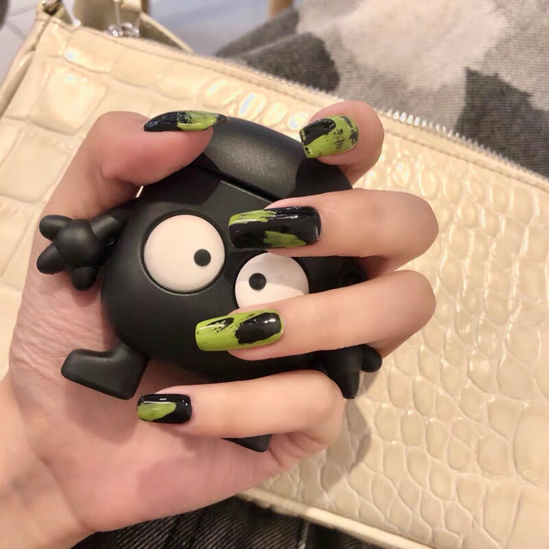 fake nail wear manicure finished black green future art graffiti fake nail manicure patch nail wholesale