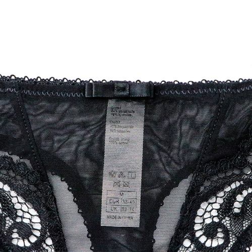 European and American sexy lace thong women's transparent hollow women's T-pants underwear women's temptation low-waist black lace
