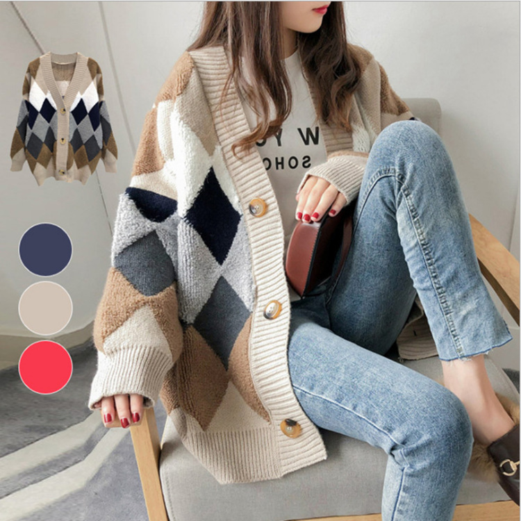 2023 nuevo estilo coreano suéter de hadas cardigan mujeres sueltas ins super popular Top perezoso estilo grueso suéter
