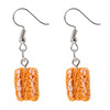 Fashionable earrings, realistic resin, bread, bright catchy style