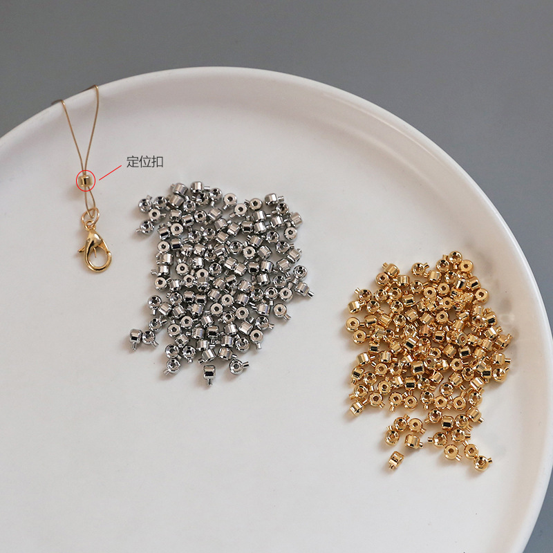 Real Gold Electroplated Positioning Buckle 18k Pressure Cooker Snap Buckle DIY Homemade Bracelet Jewelry Capping Buckle Clip