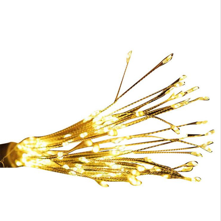 Lámpara de fuegos artificiales LED transfronteriza, iluminación de la calle del patio, luz ambiental, luz solar de diente de león, luz de alambre de cobre colgante, luz intermitente