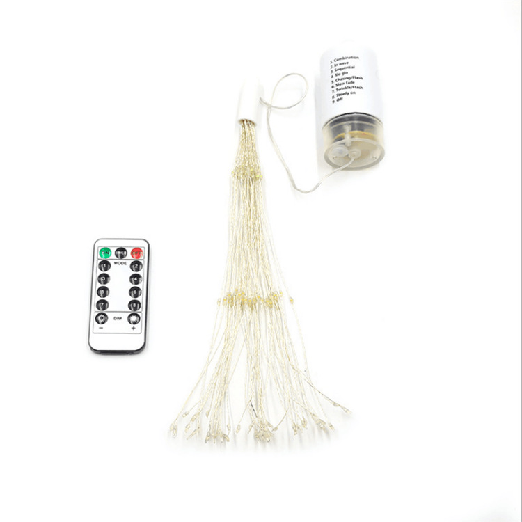 Lámpara de fuegos artificiales LED transfronteriza, iluminación de la calle del patio, luz ambiental, luz solar de diente de león, luz de alambre de cobre colgante, luz intermitente