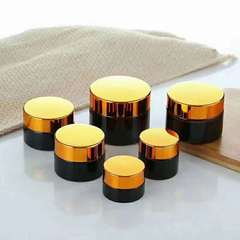 棕色玻璃藥膏瓶茶色化妝品分裝瓶包裝瓶遮光膏霜瓶眼霜瓶乳霜空瓶