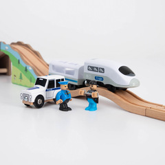 Wooden track electric train fire scene rescue road rescue scene compatible with Thomas Car track