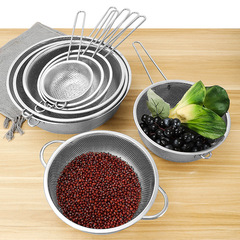 Wholesale stainless steel draining basket household draining tray rice sieve fruit basket vegetable washing basket rice washing basket multi-hole utility basket