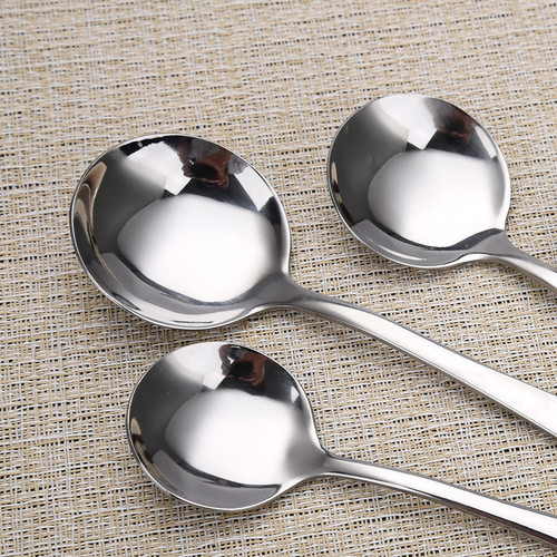 Wholesale 1010 stainless steel table spoons, thickened round spoons, dessert spoons, ice cream spoons, hotel tableware