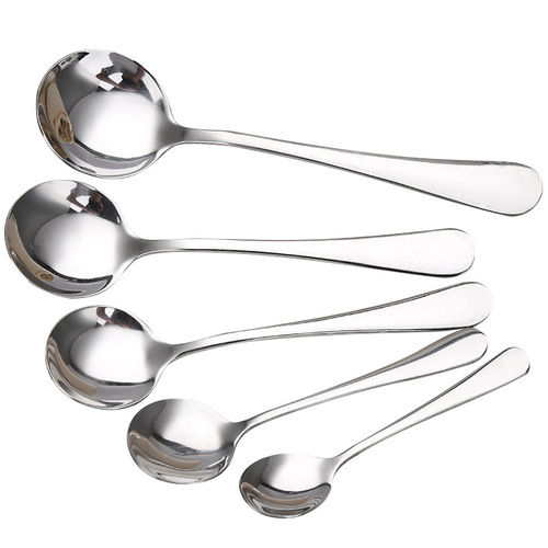 Wholesale 1010 stainless steel table spoons, thickened round spoons, dessert spoons, ice cream spoons, hotel tableware