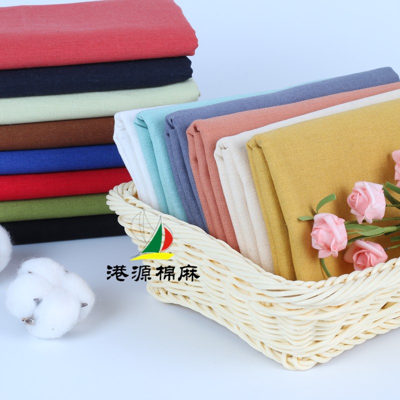 3070素色 纯色亚麻布料 棉麻衣服装裤料 汉服棉涤麻布 布面料裙子