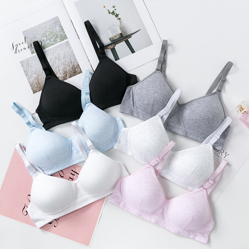 Pure Cotton Girl's Bra, Thin Bra, No Rims, Girls' Developmental Period Underwear, Junior High School Students, High School Students' Bra