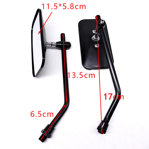 Modified motorcycle rearview mirror, personalized retro mirror, square mirror, inverted rear auxiliary mirror, electric vehicle reflector, scooter
