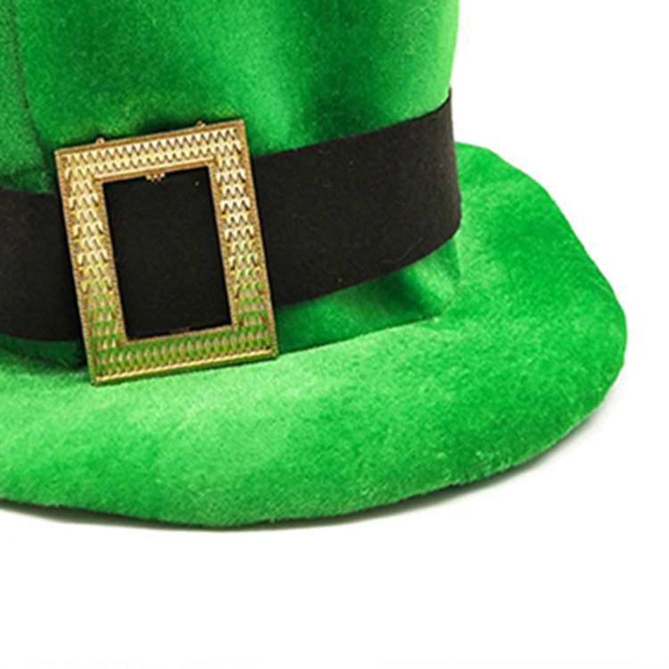Sombreros irlandeses de veludo, trébol, sombrero alto, sombrero de San Patricio, cinturón de alfalfa, botón de gorra