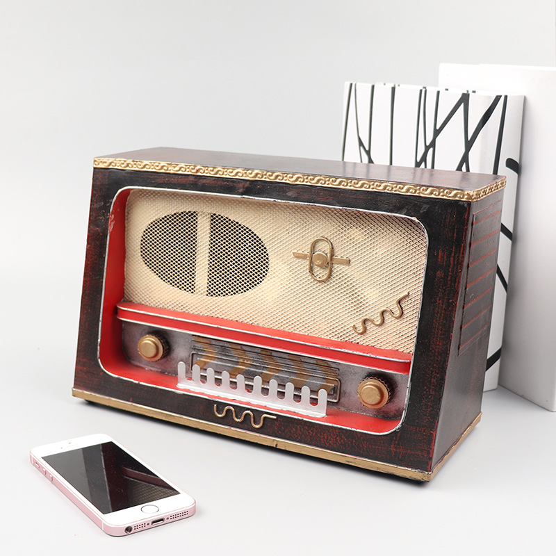 复古老式收音机模型金属工艺品7080年代怀旧橱窗酒柜拍摄道具摆件