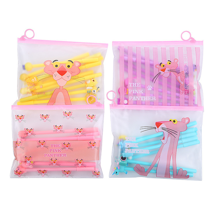 Estudiante gel pluma combinación traje 20 piezas caja de lápiz libre Oficina papelería firma pluma tridimensional muñeca cabeza pluma de agua