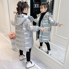 Girls' Princess Style Cotton Coat 2024 New Year Winter Outfit Trendy Outerwear for Older Children Medium/Large Size Washable Down Cotton Jacket