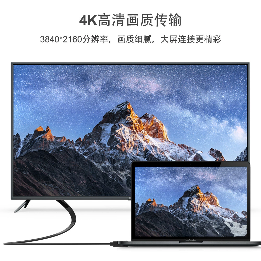 Кабель HDMI 2.0 для высокого разрешения 4K, соединительный кабель для компьютера и ТВ