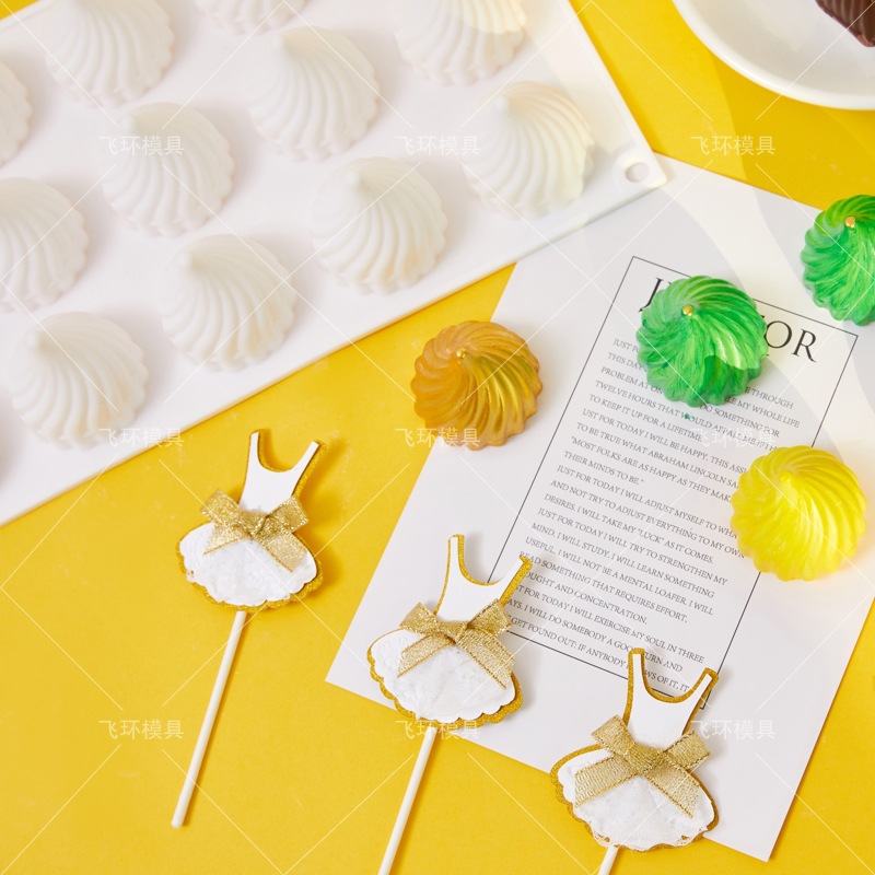 15 piezas pequeño molde de pastel de mousse de ciclón pequeña cabeza de cebolla al vapor bollo relleno molde de silicona postre molde de hornear de chocolate