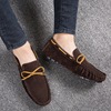 Large -size shoes male casual leather shoes business retro super fiber bean shoe flow Sulefour shoes