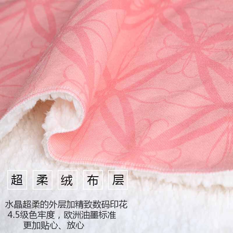 Lana de cordero siesta manta invierno Manta con capucha capa engrosada doble felpa 3D Impresión digital perezoso Manta