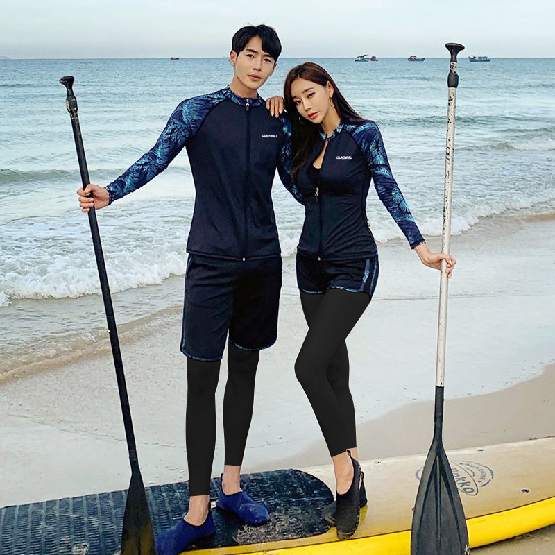 Couple's Diving Suit Women's Split Slimming Long-sleeved Surfing Suit Snorkeling Suit Jellyfish Suit Hot Spring Quick-drying Swimsuit Women