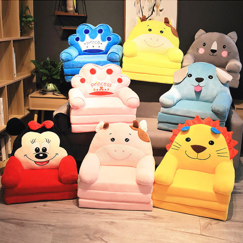 Children's sofa tatami cushion foldable cartoon small sofa lazy baby plush sofa seat cushion removable