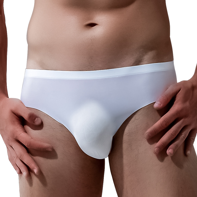 Ropa interior para hombres ultrafina calzoncillos sexy personalizados calzoncillos de seda de hielo para hombres pantalones cortos transpirables de verano transpirables de secado rápido transparente
