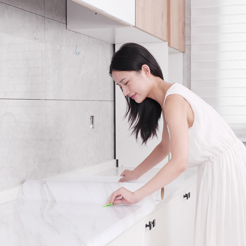 Papel adhesivo efecto mármol – vinilo autoadhesivo impermeable para cocina y pared