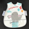 Waterproof children's three dimensional eating bib for food, with ties on the back