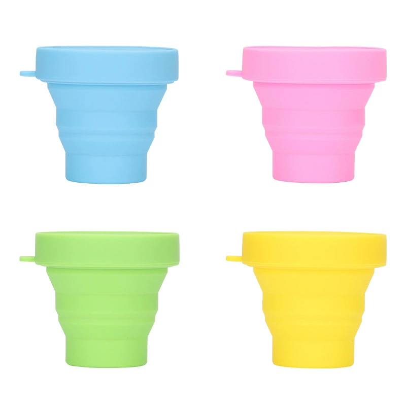 Supply Amazon pure silicone folding water cup Creative travel folding telescopic cup rinsee cup new shrinking pot