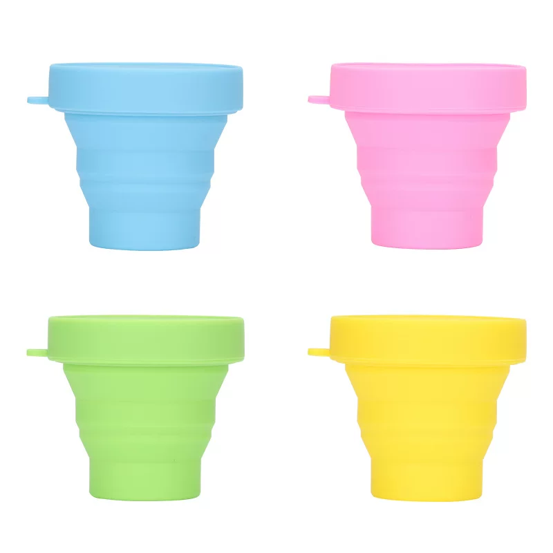 Supply Amazon pure silicone folding water cup Creative travel folding telescopic cup rinsee cup new shrinking pot