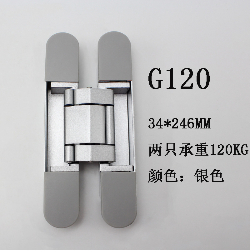aleación de zinc 3D ajustable bisagra de puerta invisible 120KG bisagra de puerta de madera plegable pesada bisagra oculta bisagra image 7