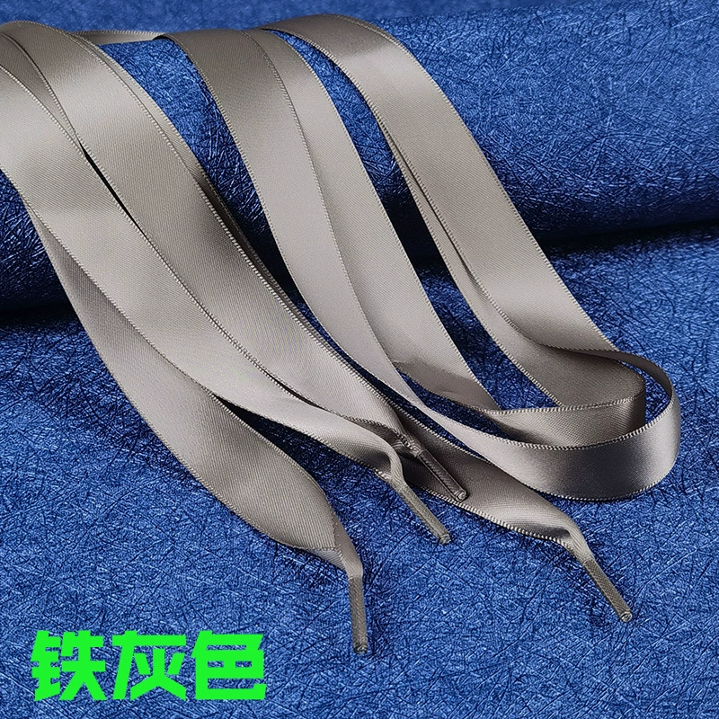 丝带鞋带 缎面糖果色 双面涤纶色丁光面蕾丝绸缎宽扁织带鞋带