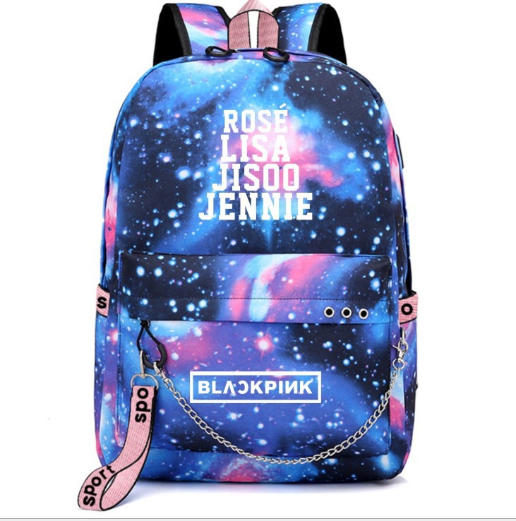 Nueva mochila bolsa de cadena mochila periférica bolsa de deporte estudiante bolsa de color caramelo bolsa de color brillante bolsa de carga USB