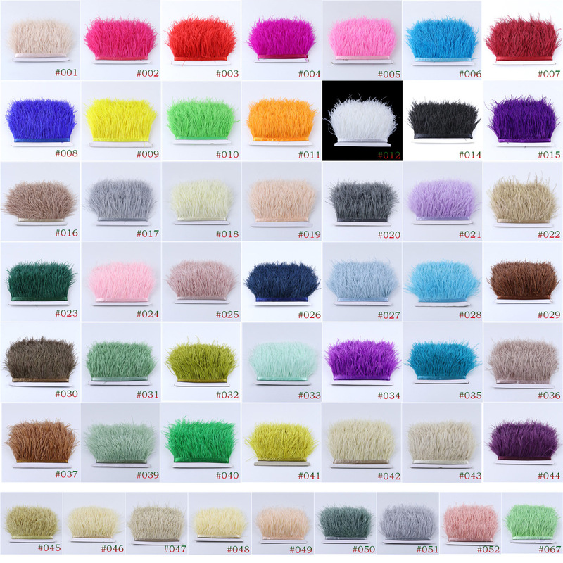 Factory wholesale ostrich wool cloth dress dress accessories skirt feather trim with 10-15cm tassels