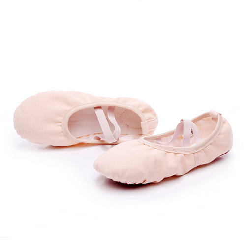 Lace-free children's adult dance shoes canvas yoga soft sole cat claw shoes cowhide sole folk dance ballet shoes for children