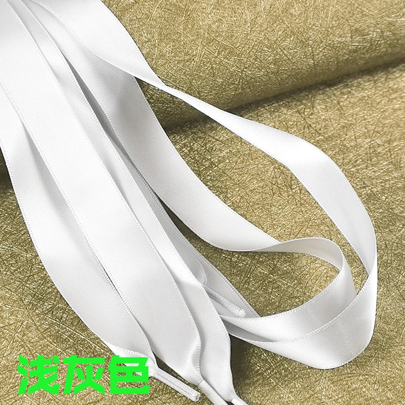 Cinta de encaje satinado color caramelo Satén de poliéster de doble cara Satén de encaje brillante encaje ancho cinta plana encaje