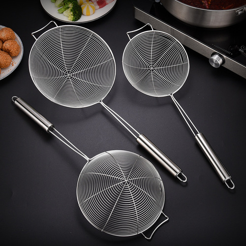 Stainless steel colander, household hot pot ladle, line leakage, fried noodles, spicy dumplings strainer, large kitchen fence