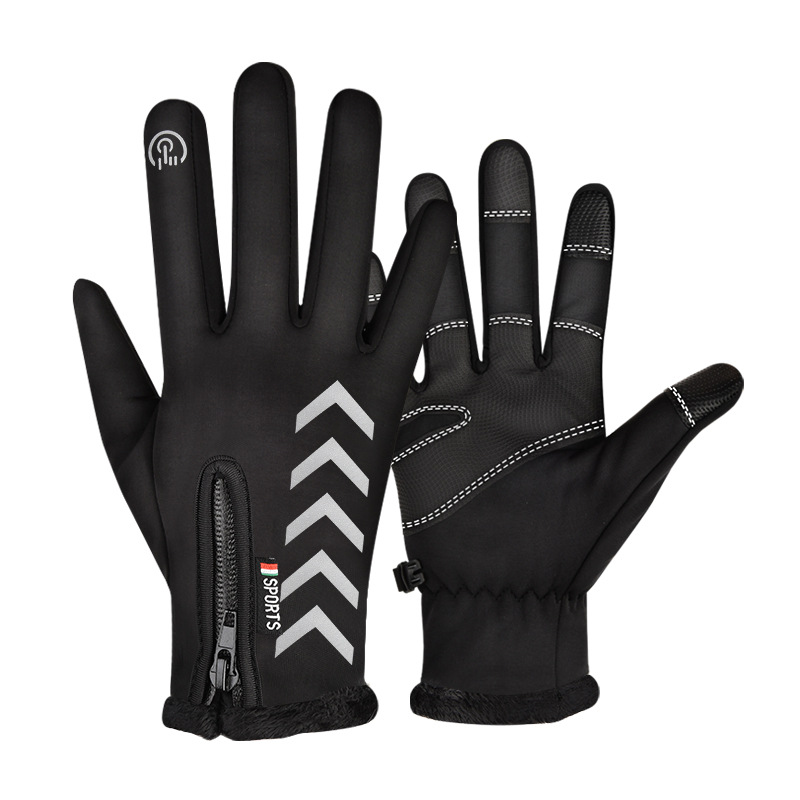 Otoño e invierno nuevos hombres y mujeres guantes de pantalla táctil de dedo completo forrado de lana caliente guantes a prueba de viento deportes al aire libre guantes de equitación