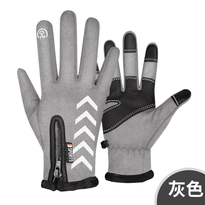 Otoño e invierno nuevos hombres y mujeres guantes de pantalla táctil de dedo completo forrado de lana caliente guantes a prueba de viento deportes al aire libre guantes de equitación