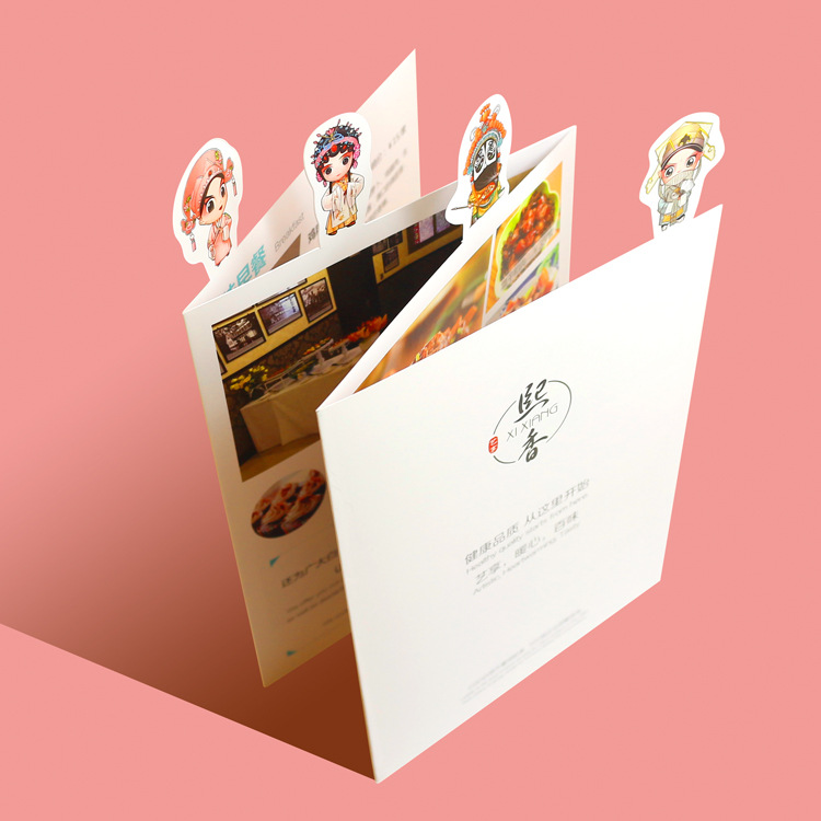 茶餐厅折页异形点菜单定制 艺术纸彩印色彩鲜亮 提升点单量 推广