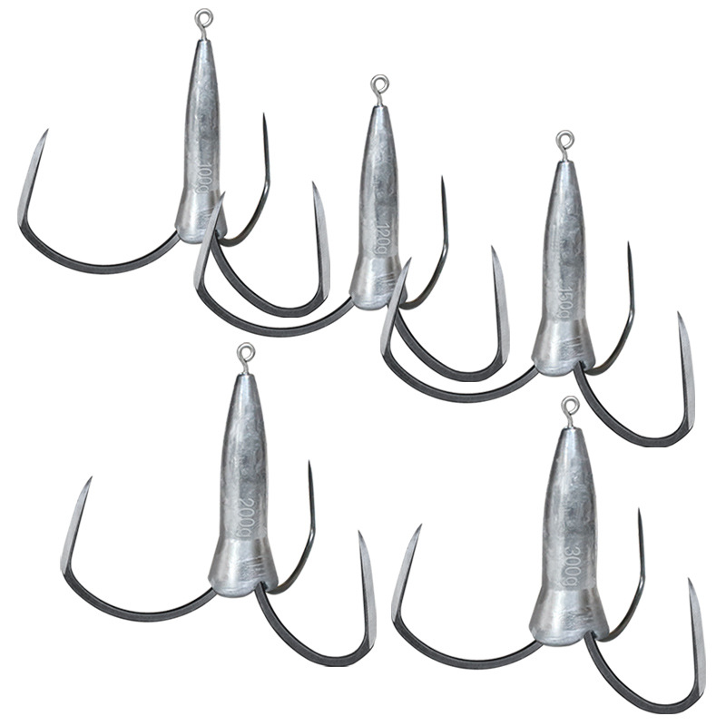 Weihe Lead Anchor Hook Three-hook Anchor Fish Hook Sharpened And Ground Barb-free Ice Fishing Winter Fishing Boat Hook