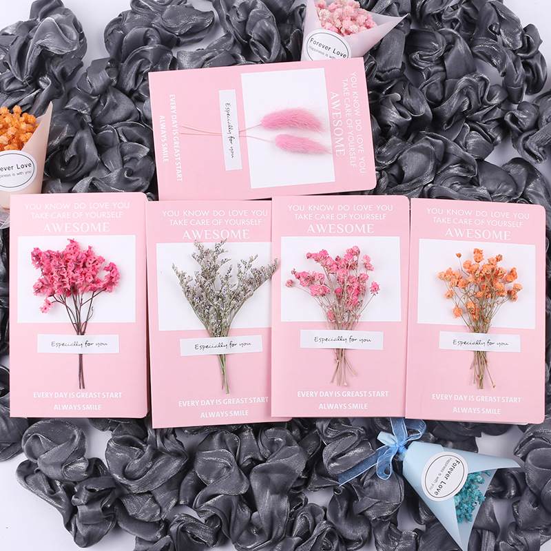 Gypsophila dried flower greeting card Mother's Day creative gift card eternal flower greeting card message holiday Valentine's Day card