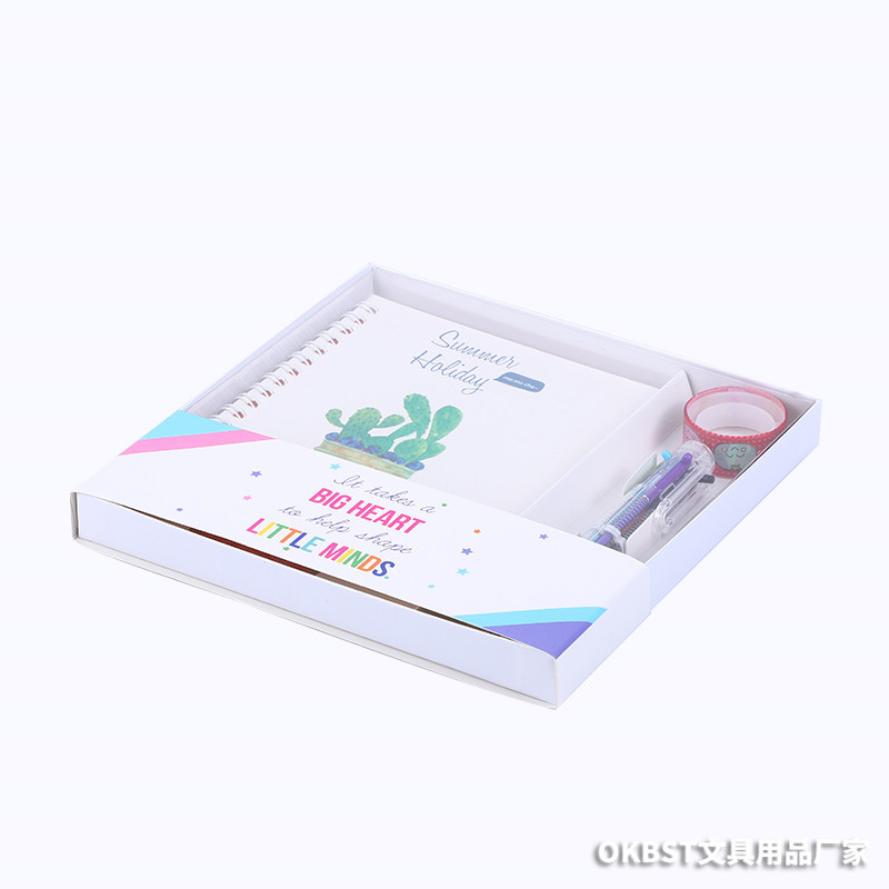 Coreano de dibujos animados cactus estudiante creativo color bolígrafo cinta diario libreta libro mano regalo traje