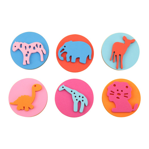 Cross-border children's painting sponge brush EVA stamp kindergarten art painting doodle 6-piece set sponge brush